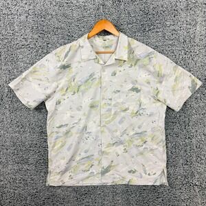 Lululemon Shirt Mens XL Abstract Print Button Up Short Sleeve Stretch Beach